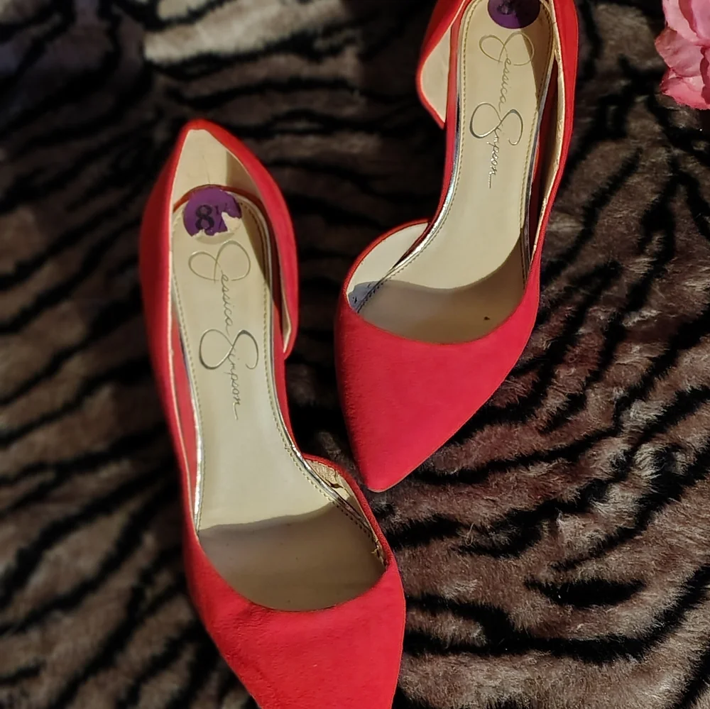 Elegant Red Women's Heels By Jessica Simpson - Picture 2 of 9